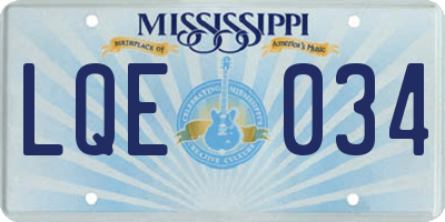 MS license plate LQE034