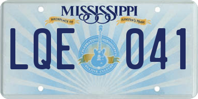 MS license plate LQE041