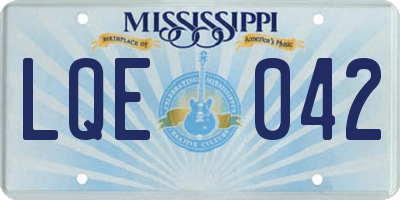 MS license plate LQE042