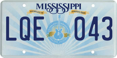 MS license plate LQE043