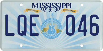 MS license plate LQE046