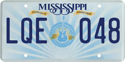 MS license plate LQE048