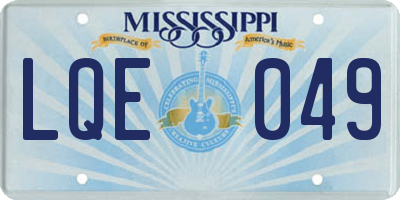 MS license plate LQE049