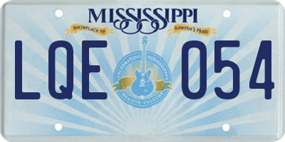 MS license plate LQE054