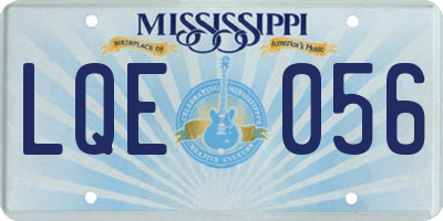 MS license plate LQE056