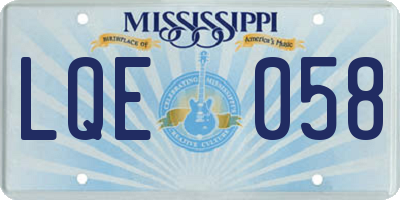 MS license plate LQE058