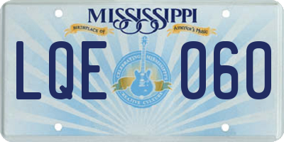 MS license plate LQE060