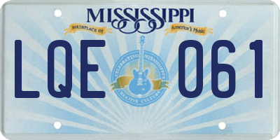 MS license plate LQE061