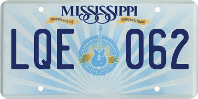 MS license plate LQE062