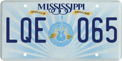 MS license plate LQE065