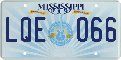 MS license plate LQE066