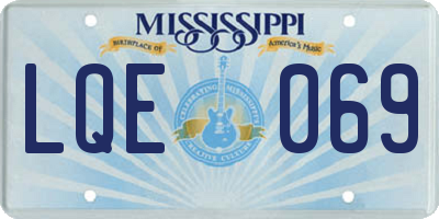 MS license plate LQE069