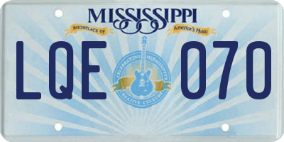MS license plate LQE070