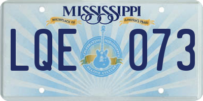 MS license plate LQE073