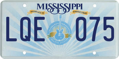 MS license plate LQE075