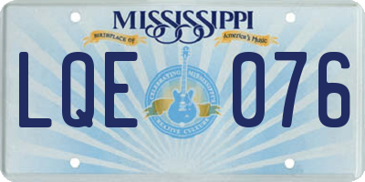 MS license plate LQE076