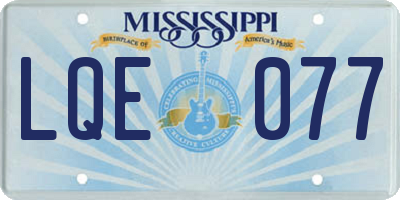 MS license plate LQE077