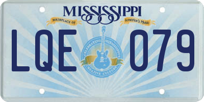 MS license plate LQE079