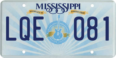 MS license plate LQE081
