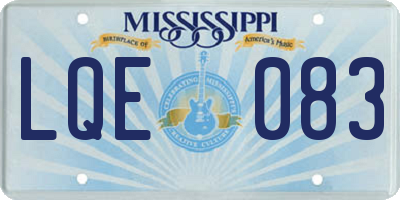 MS license plate LQE083