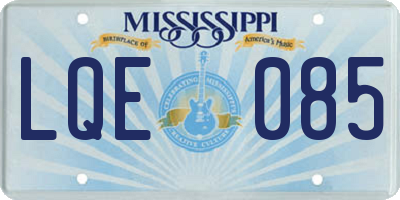 MS license plate LQE085