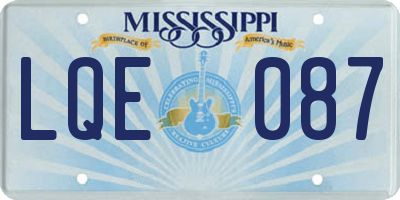 MS license plate LQE087