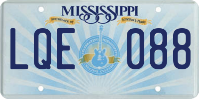 MS license plate LQE088