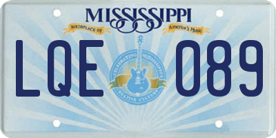MS license plate LQE089