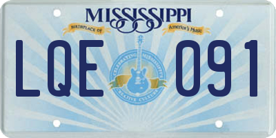 MS license plate LQE091
