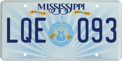 MS license plate LQE093