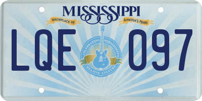 MS license plate LQE097