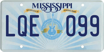 MS license plate LQE099