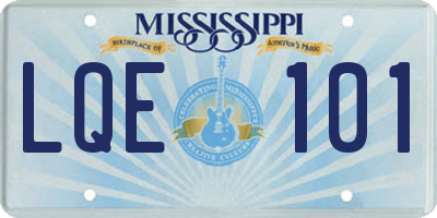 MS license plate LQE101