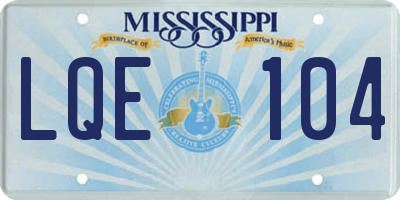 MS license plate LQE104