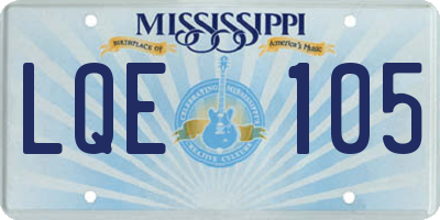 MS license plate LQE105