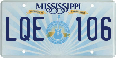 MS license plate LQE106