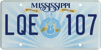 MS license plate LQE107