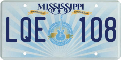 MS license plate LQE108