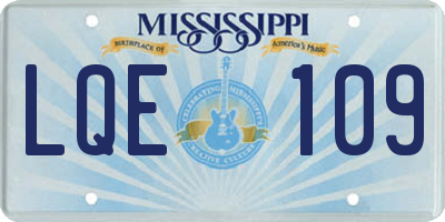 MS license plate LQE109
