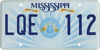 MS license plate LQE112