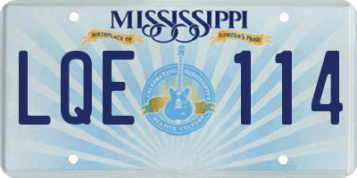 MS license plate LQE114