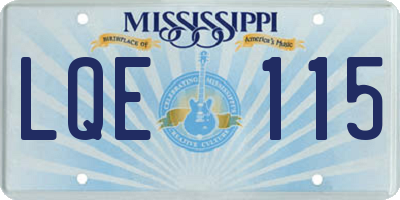 MS license plate LQE115