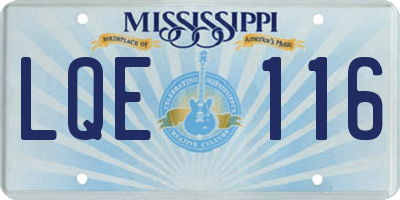 MS license plate LQE116