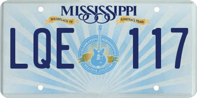 MS license plate LQE117