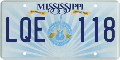MS license plate LQE118