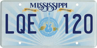 MS license plate LQE120