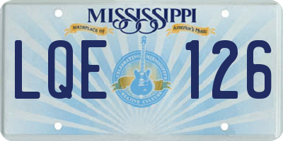 MS license plate LQE126