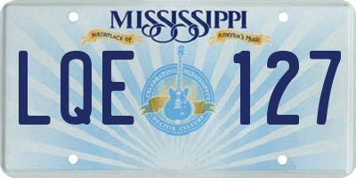 MS license plate LQE127