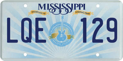 MS license plate LQE129