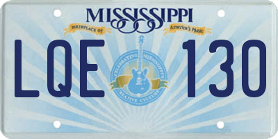 MS license plate LQE130